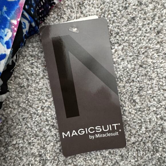 Magicsuit One Piece Swimsuit Size 10 Boho Chic Ruched Underwire Shaping Abstract - Picture 3 of 9